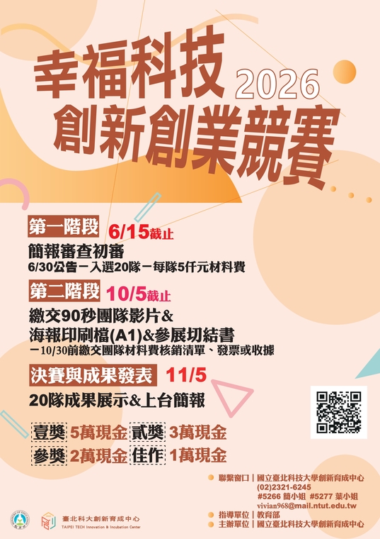 【競賽活動】2026幸福科技創新創業競賽圖片